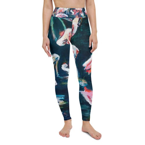 Roseate Spoonbill Reflection Yoga Leggings