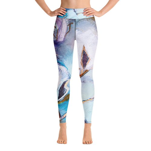 Cotton with Soft Teal Yoga Leggings