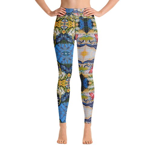 Gator in Wildflowers Kaleidiscope Yoga Leggings