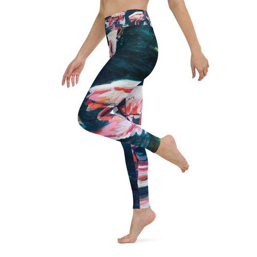 Roseate Spoonbill Reflection Yoga Leggings