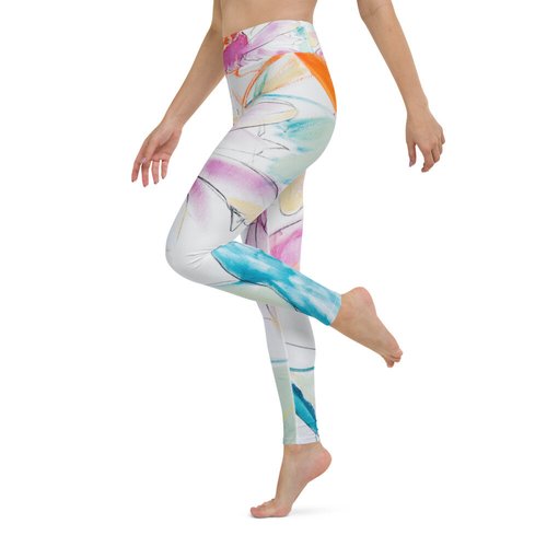 Fucsia Zinnia Yoga Leggings