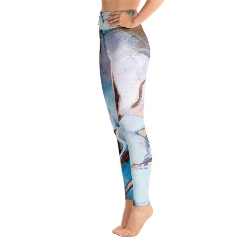 Cotton with Soft Teal Yoga Leggings