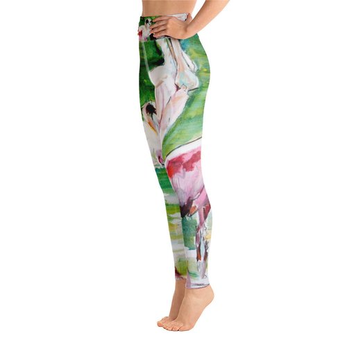 Roseate Spoonbills Family of Four Yoga Leggings