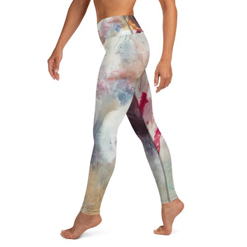 Abstract Cotton Yoga Leggings