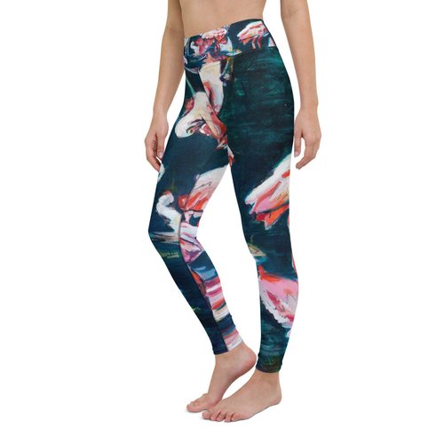 Roseate Spoonbill Reflection Yoga Leggings