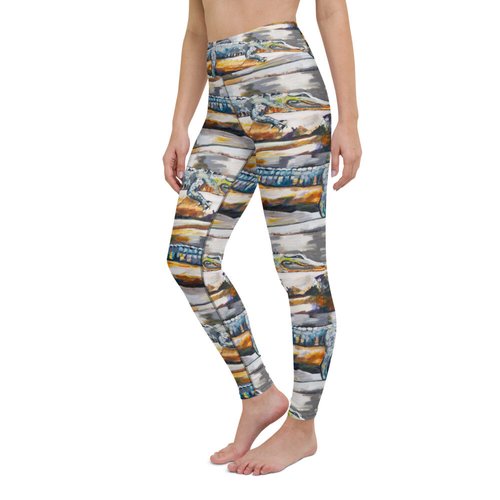 Lazy Gator Pattern Yoga Leggings