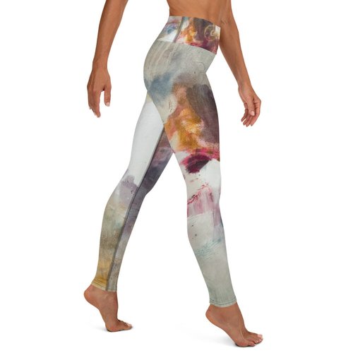 Abstract Cotton Yoga Leggings