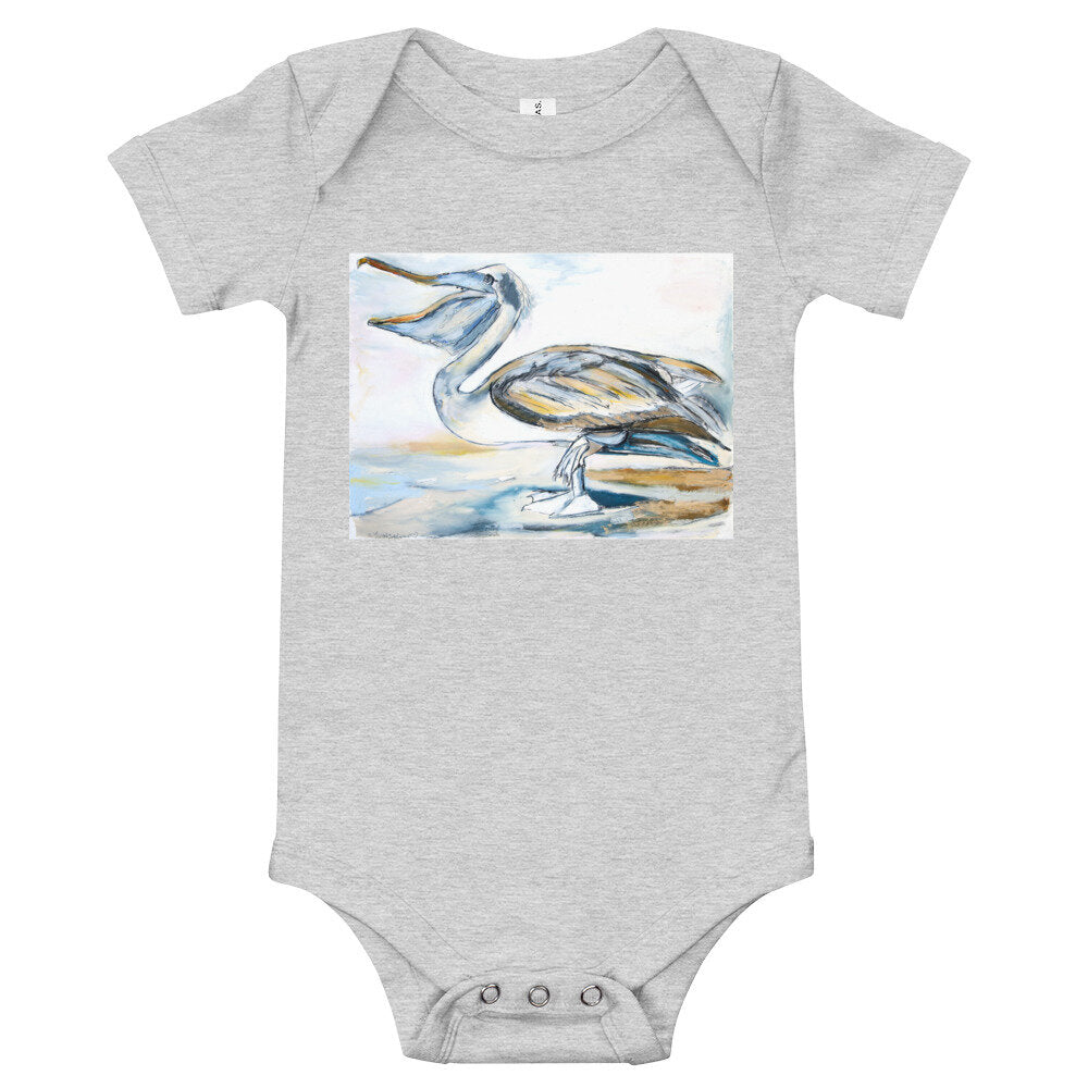 Brown Pelican Baby short sleeve one piece