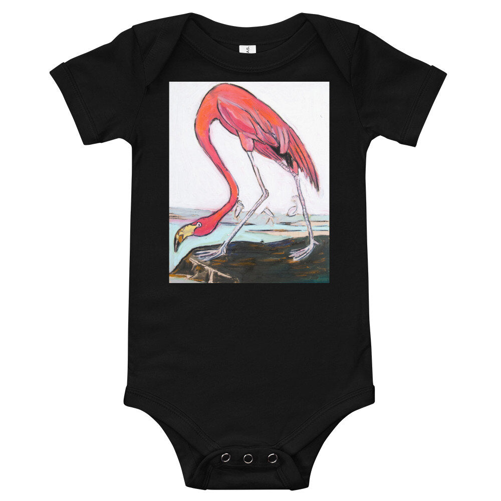 Pink Flamingo Baby short sleeve one piece