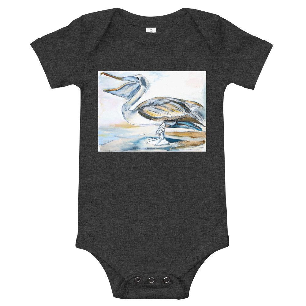 Brown Pelican Baby short sleeve one piece