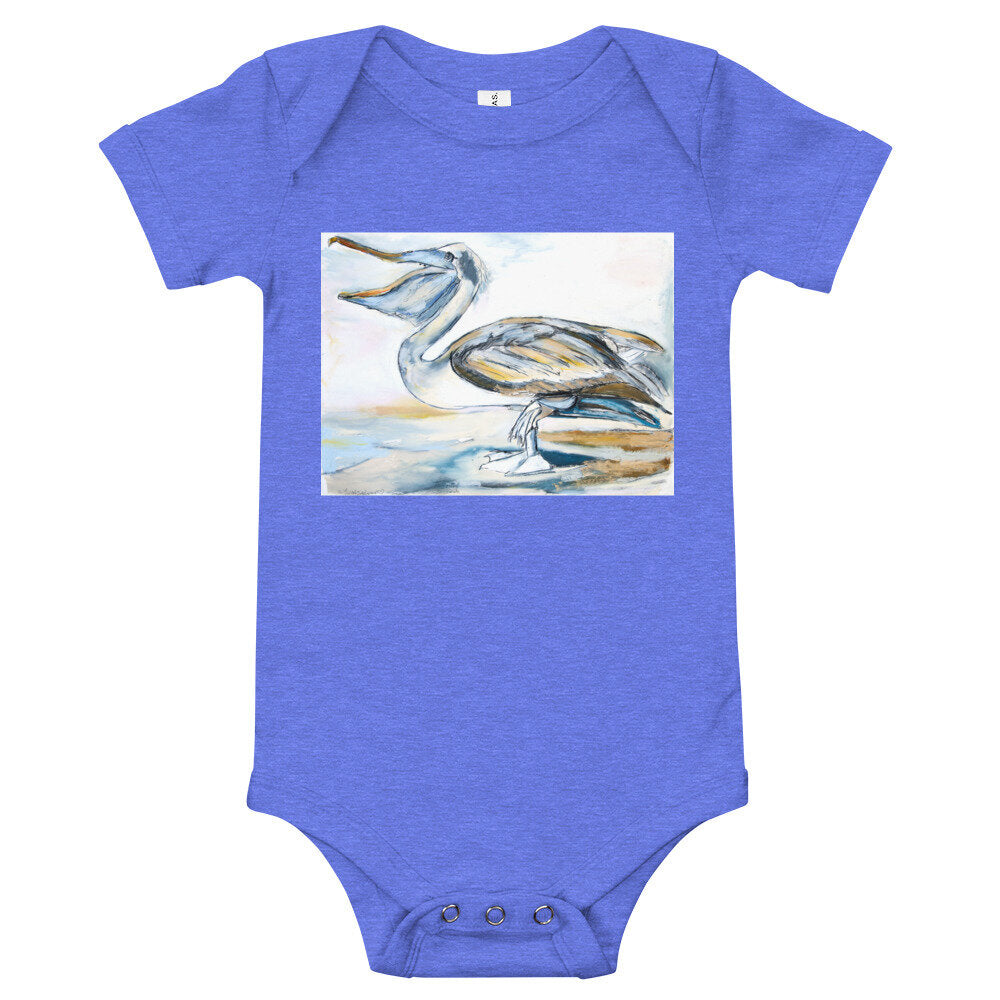 Brown Pelican Baby short sleeve one piece