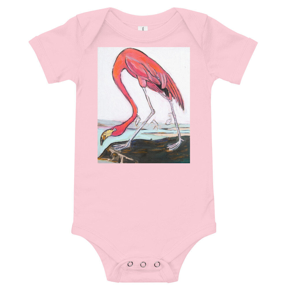 Pink Flamingo Baby short sleeve one piece