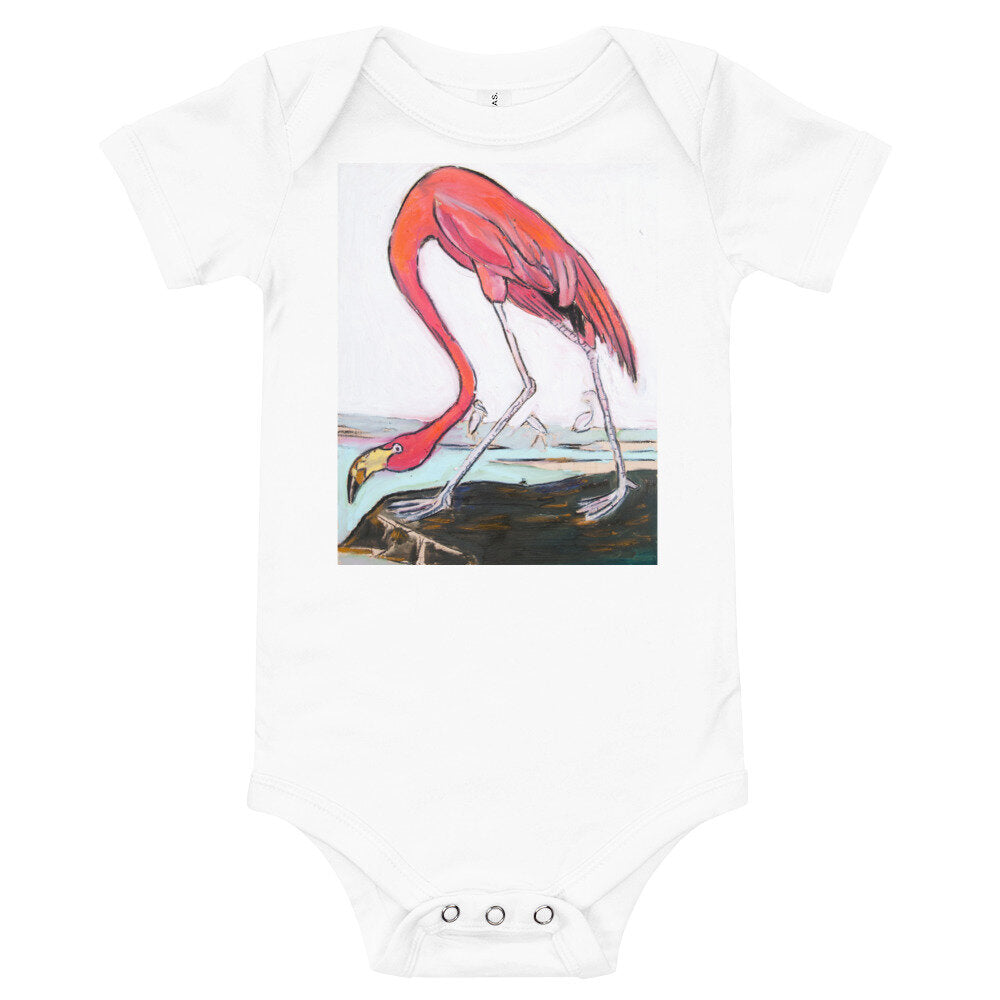 Pink Flamingo Baby short sleeve one piece