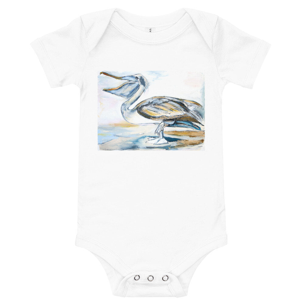 Brown Pelican Baby short sleeve one piece