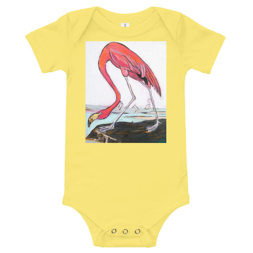 Pink Flamingo Baby short sleeve one piece