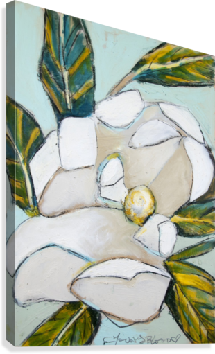 VERTICAL LOUISIANA MAGNOLIA WITH SOFT TEAL