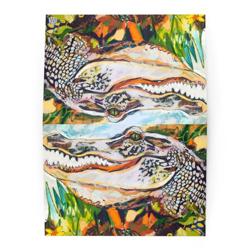 Groovy Gator Greeting card