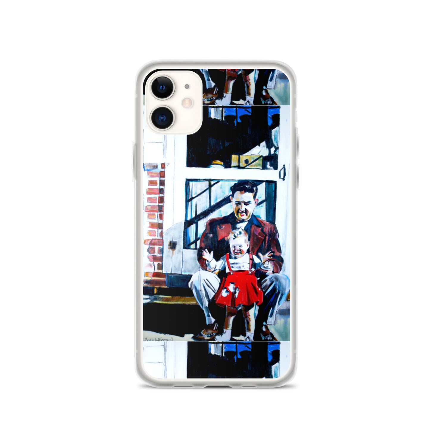 Vintage Father with baby in Red Dress iPhone Case