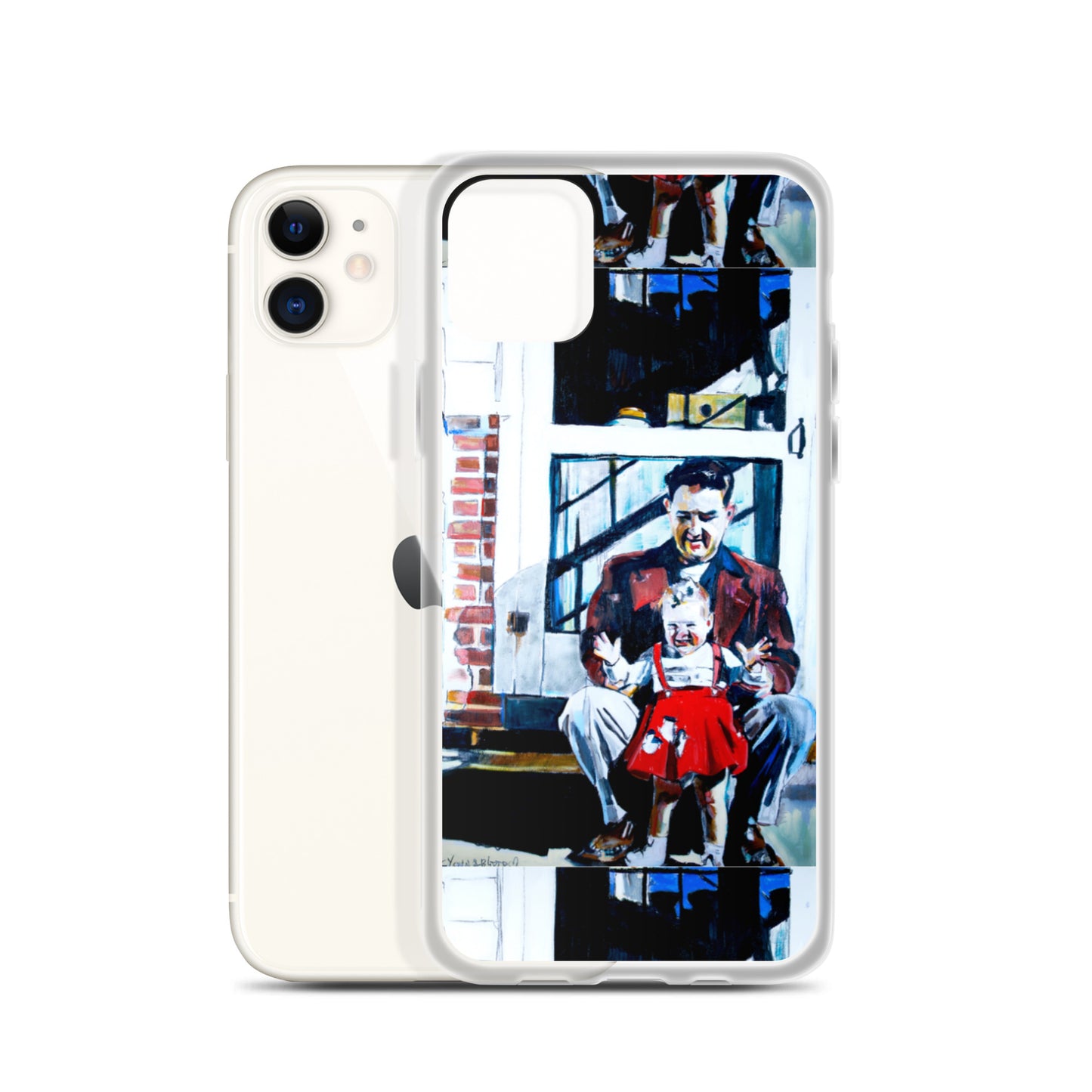 Vintage Father with baby in Red Dress iPhone Case