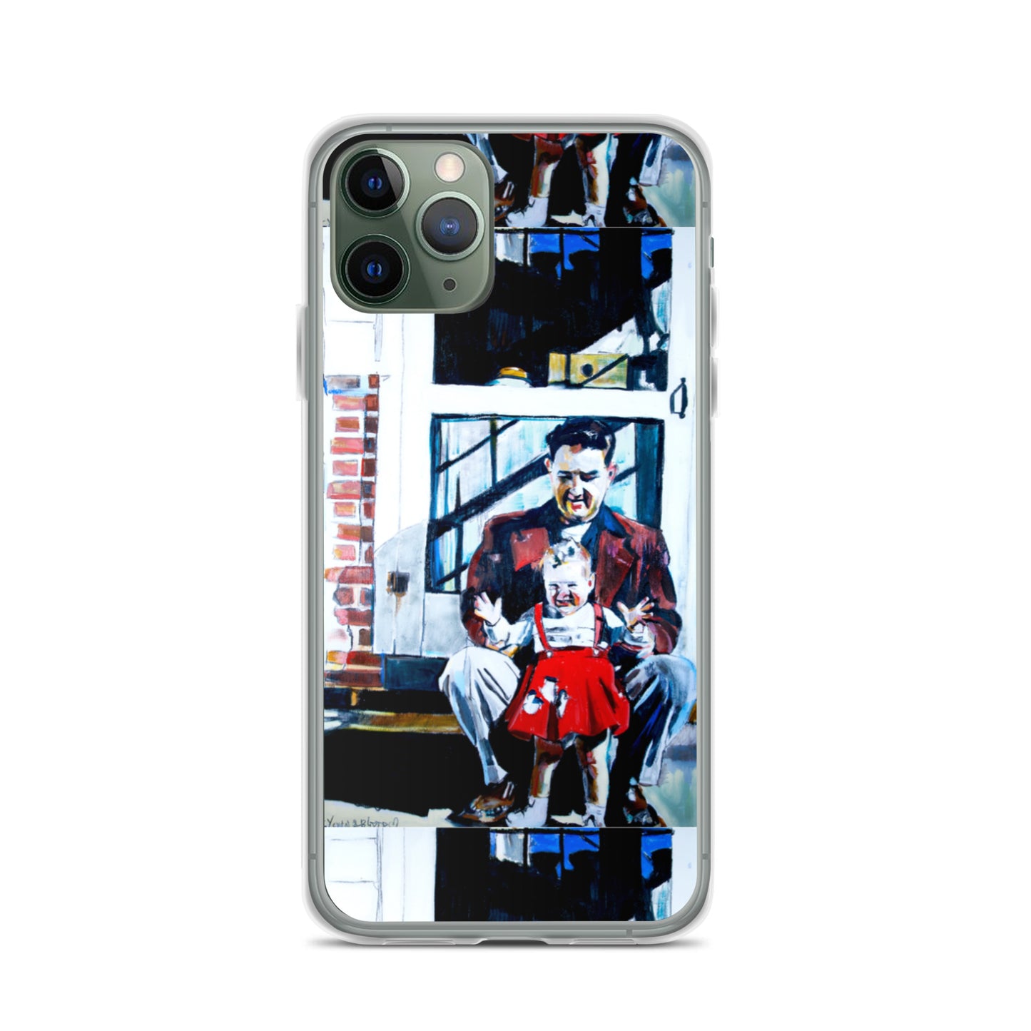 Vintage Father with baby in Red Dress iPhone Case