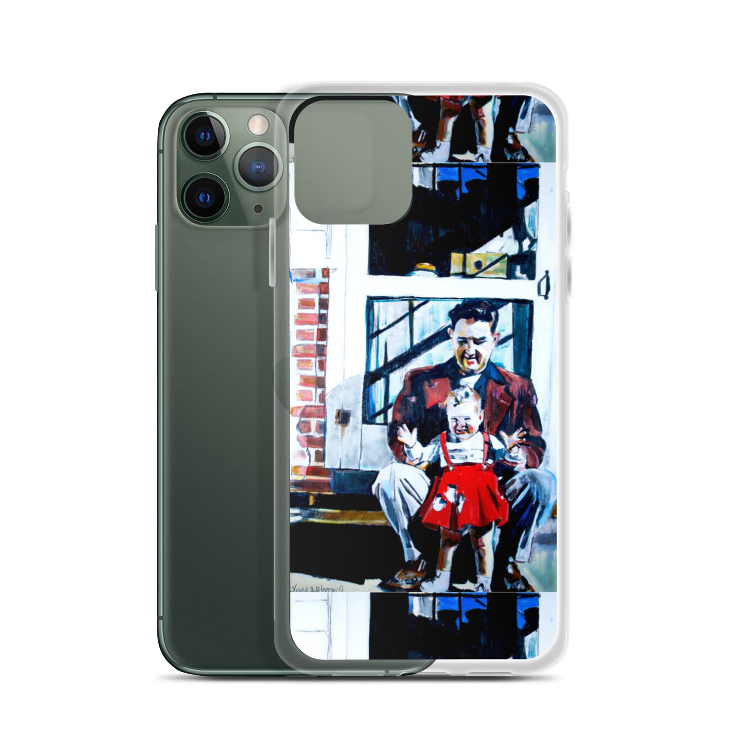 Vintage Father with baby in Red Dress iPhone Case