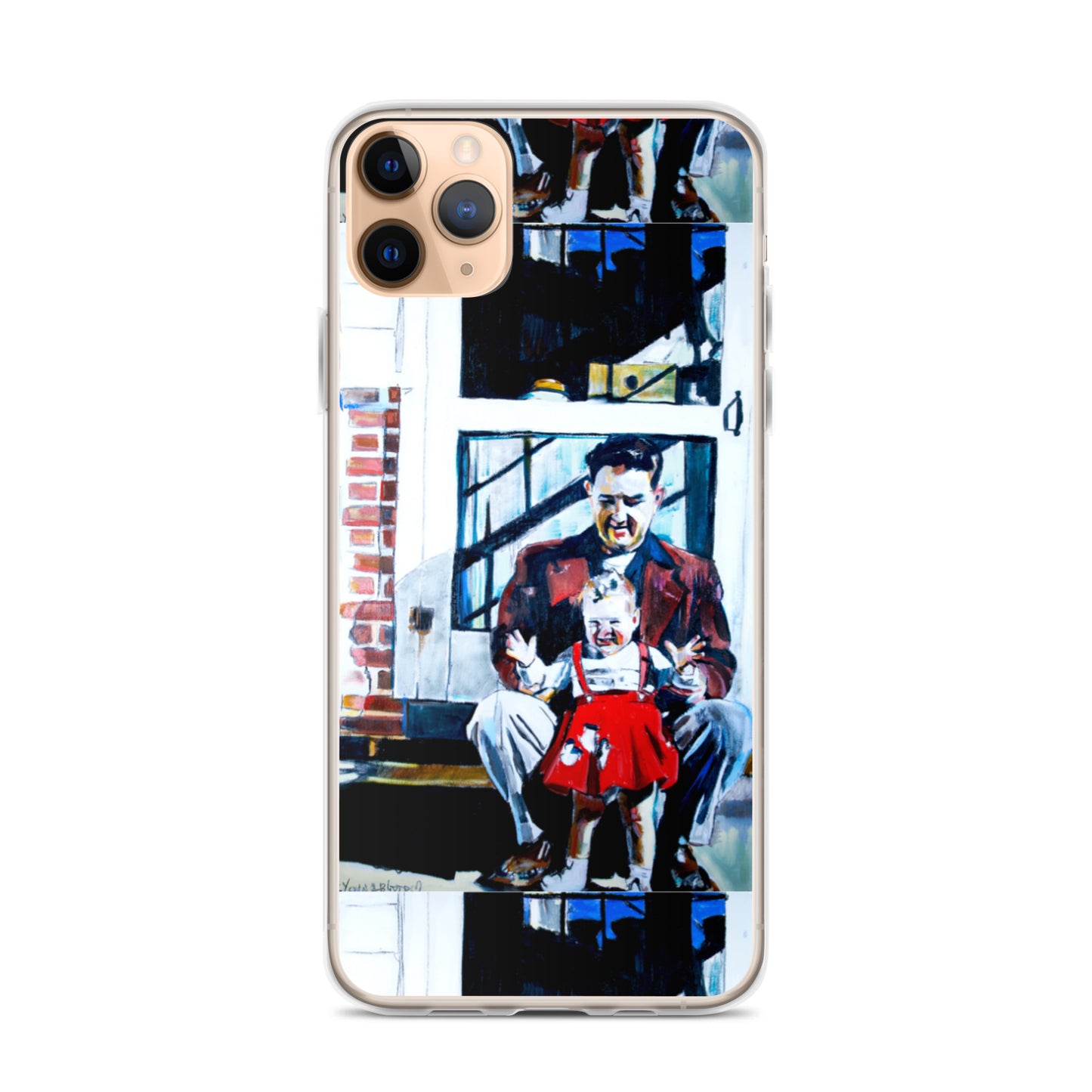 Vintage Father with baby in Red Dress iPhone Case