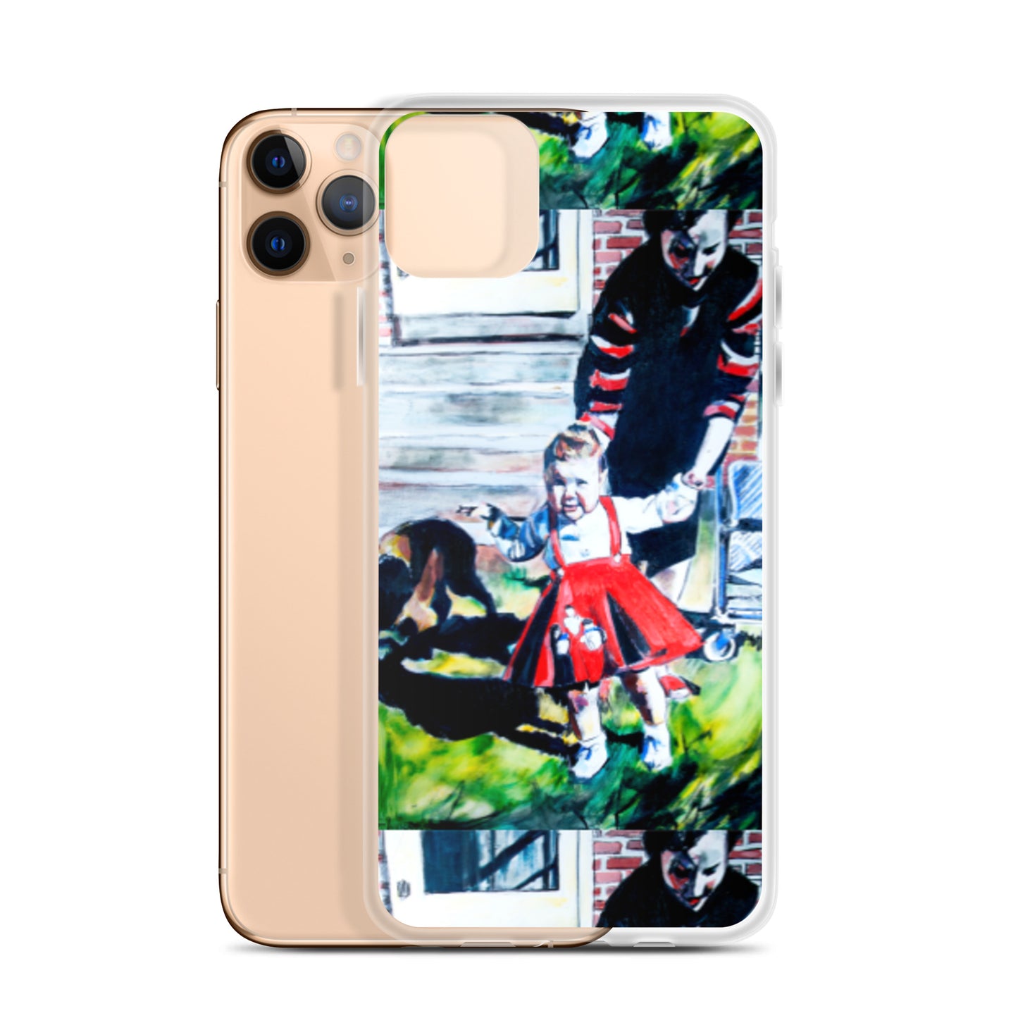 Mother with Daughter in Red Dress iPhone Case