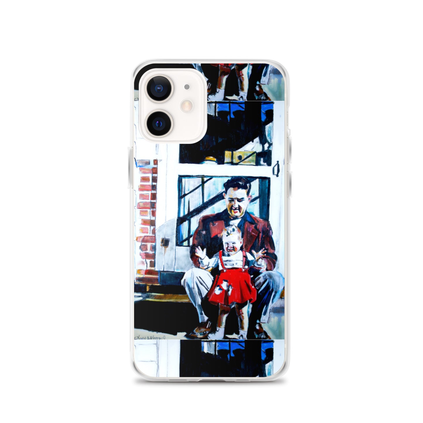 Vintage Father with baby in Red Dress iPhone Case