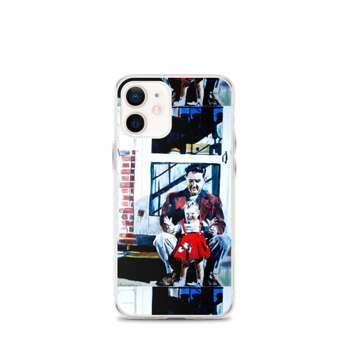 Vintage Father with baby in Red Dress iPhone Case