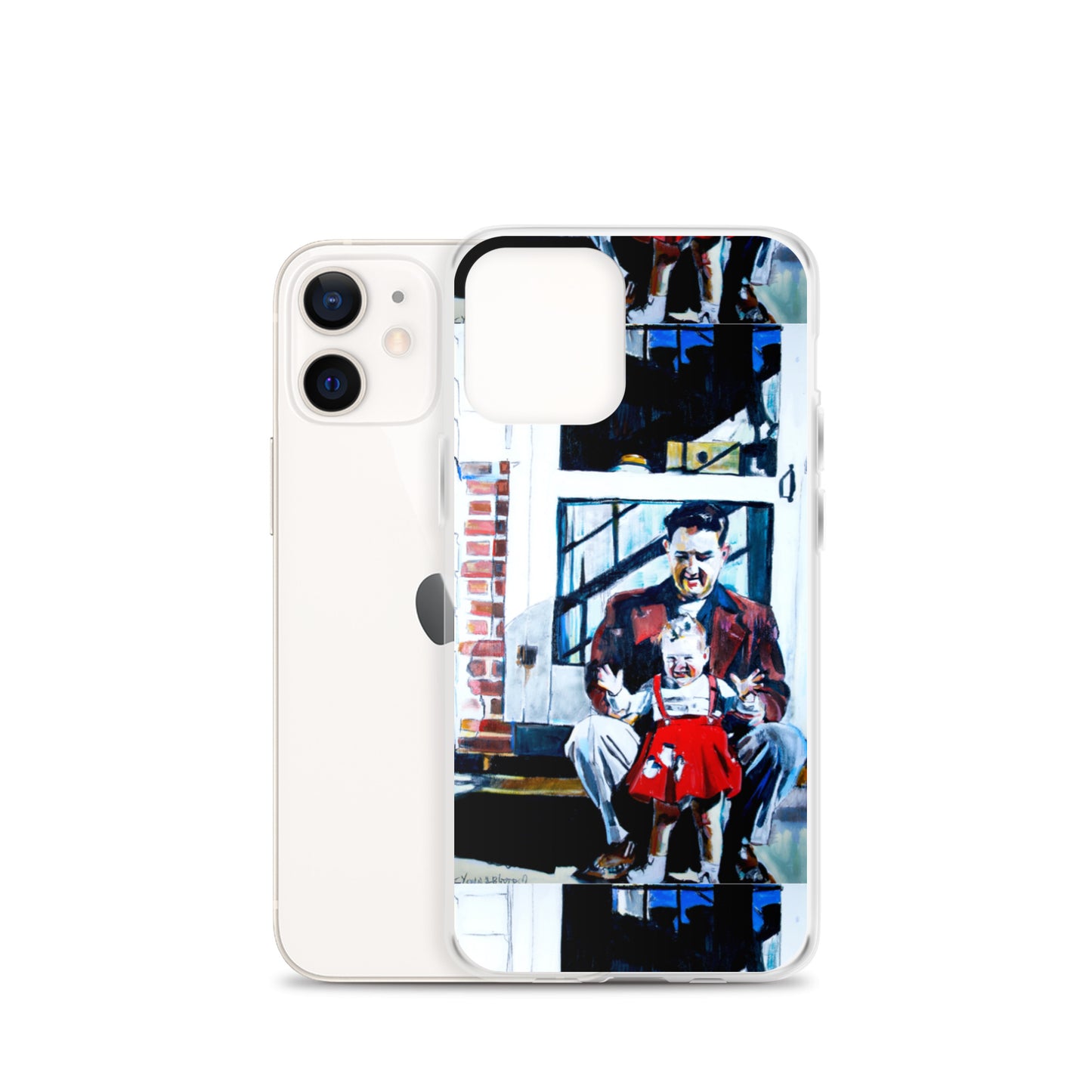 Vintage Father with baby in Red Dress iPhone Case