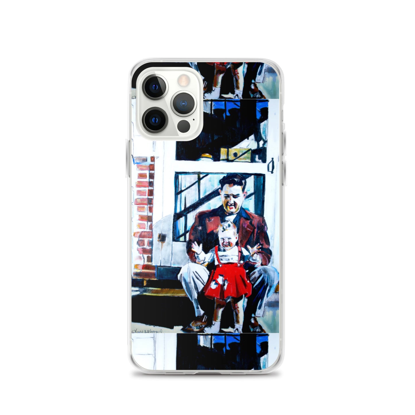 Vintage Father with baby in Red Dress iPhone Case