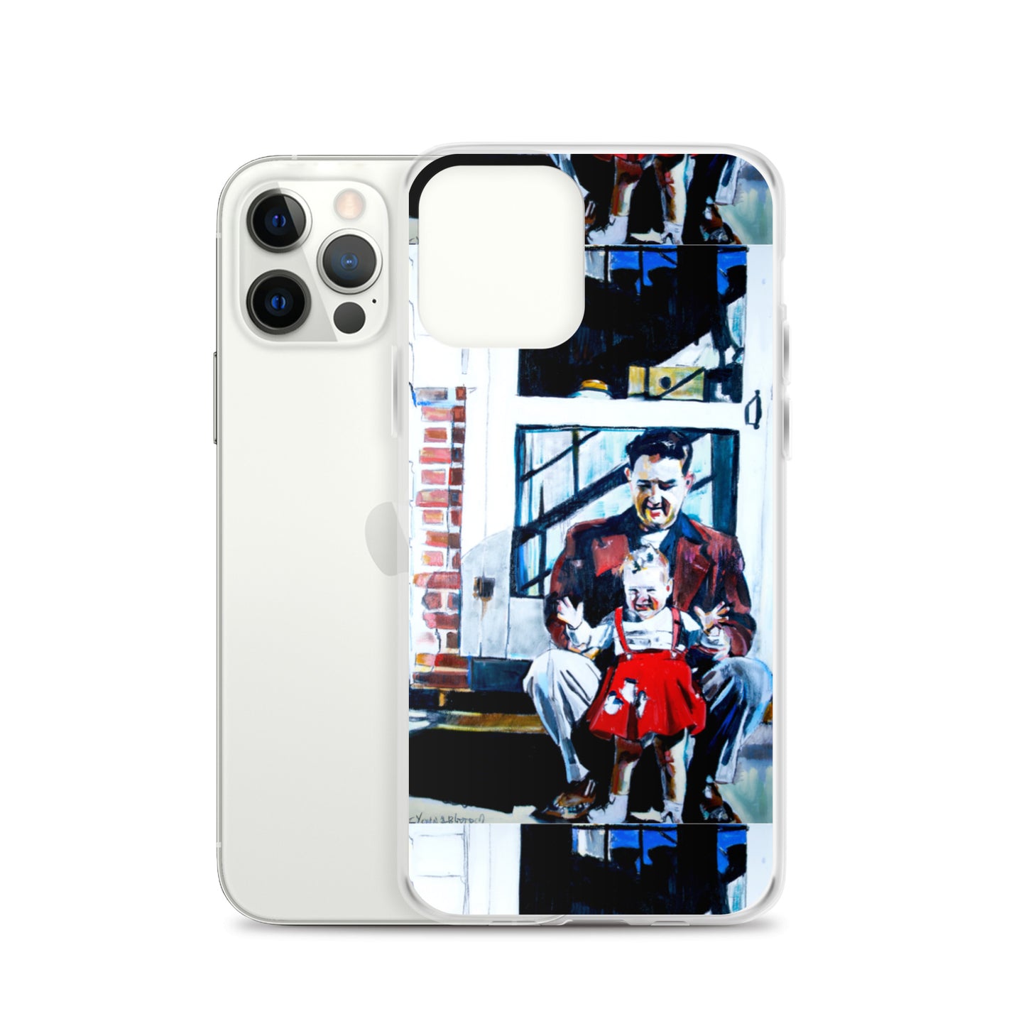 Vintage Father with baby in Red Dress iPhone Case