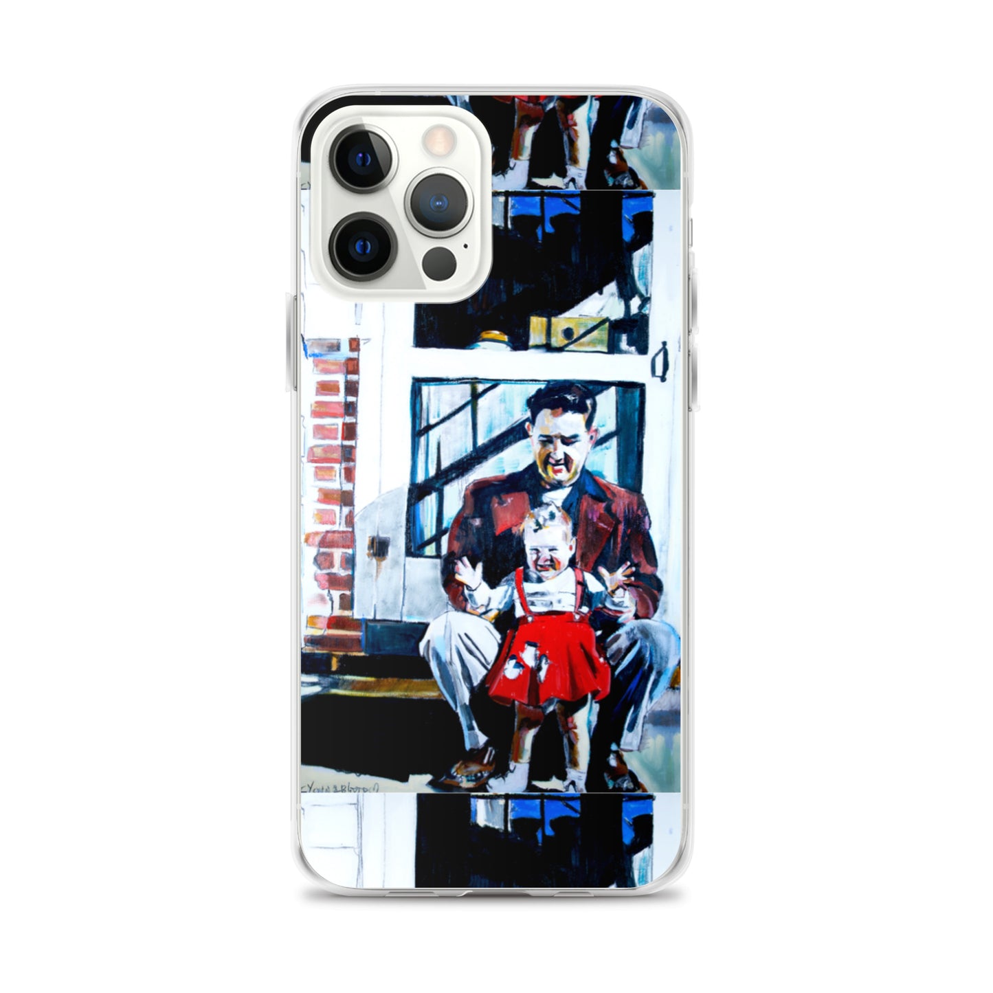 Vintage Father with baby in Red Dress iPhone Case
