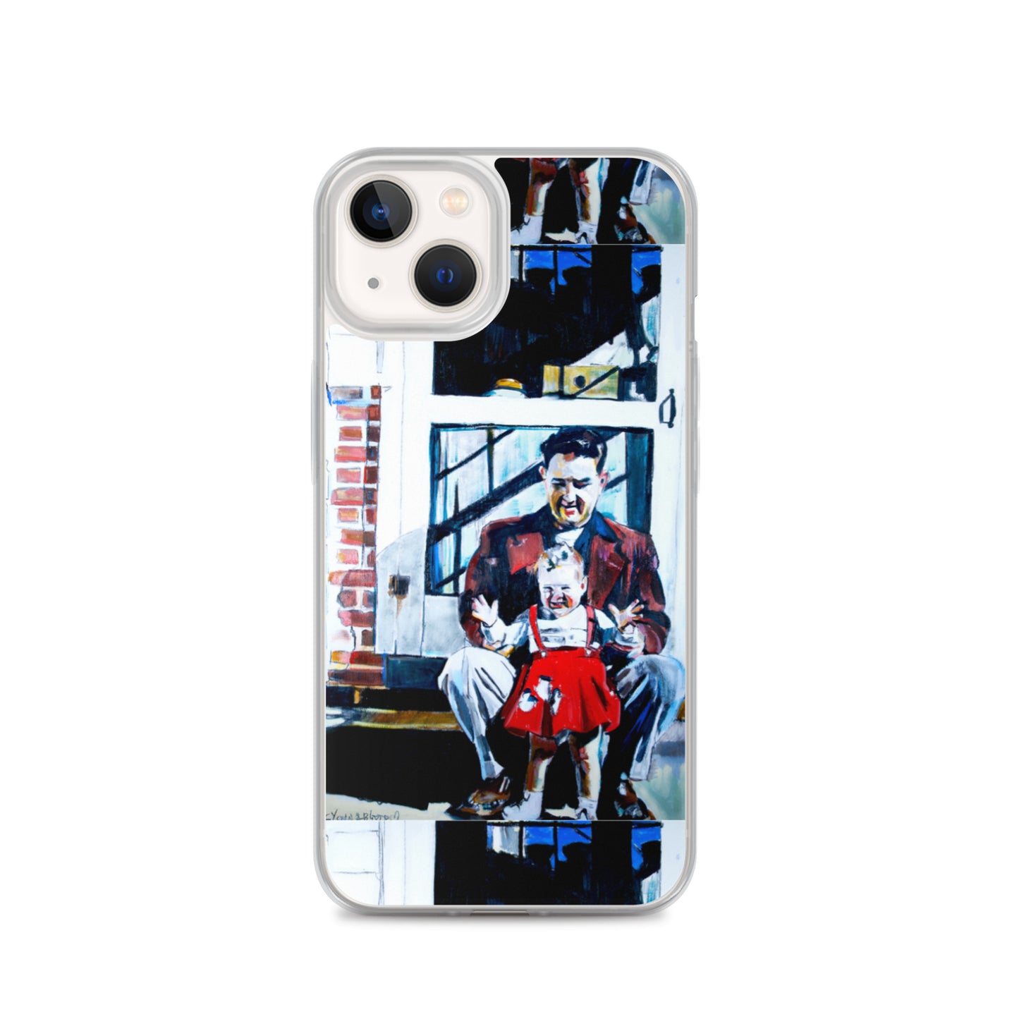 Vintage Father with baby in Red Dress iPhone Case