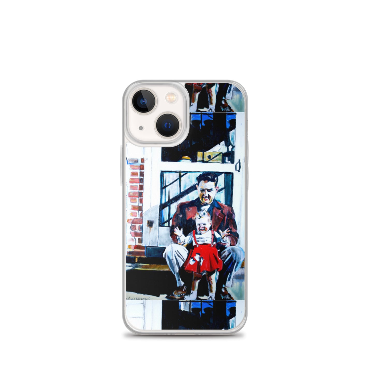 Vintage Father with baby in Red Dress iPhone Case