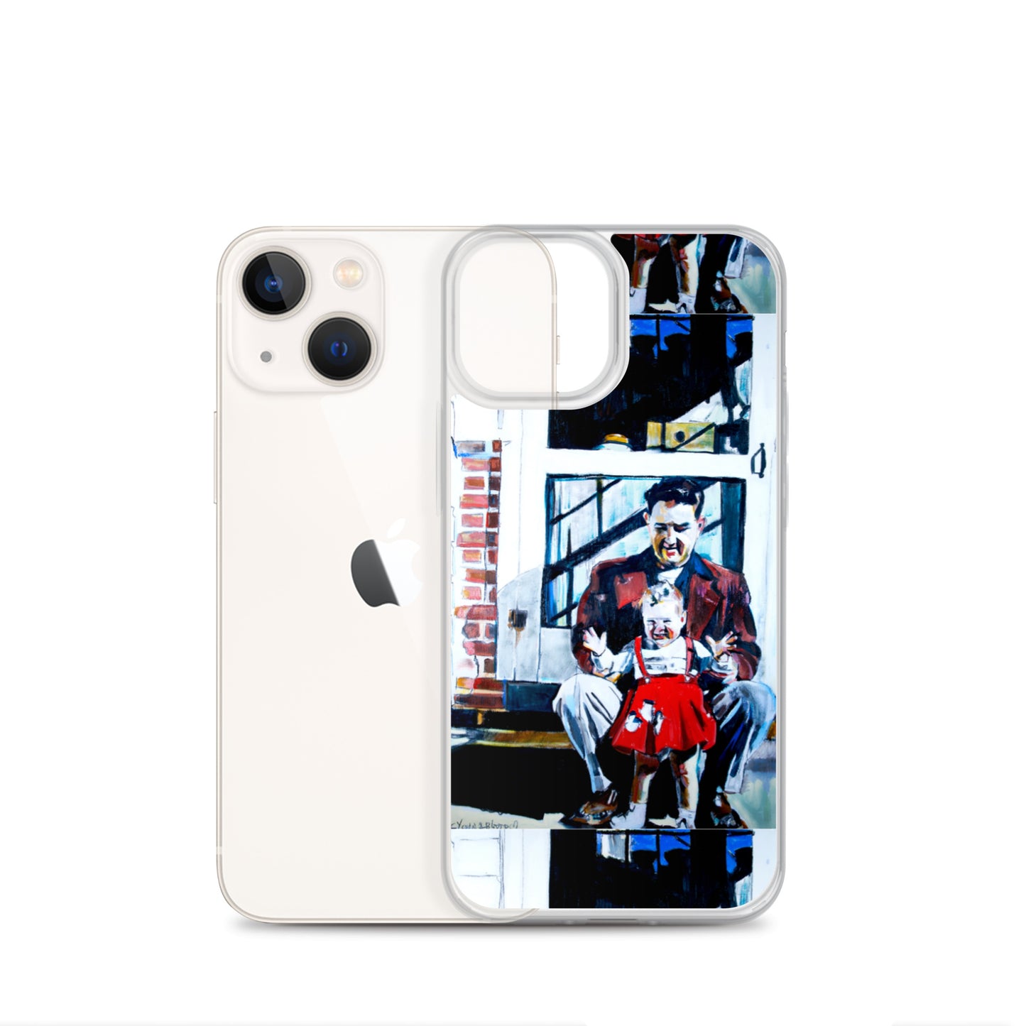 Vintage Father with baby in Red Dress iPhone Case