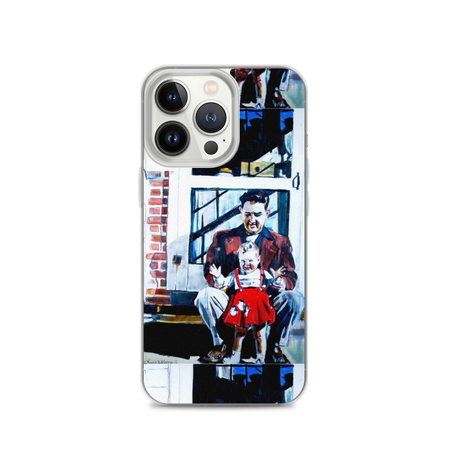 Vintage Father with baby in Red Dress iPhone Case