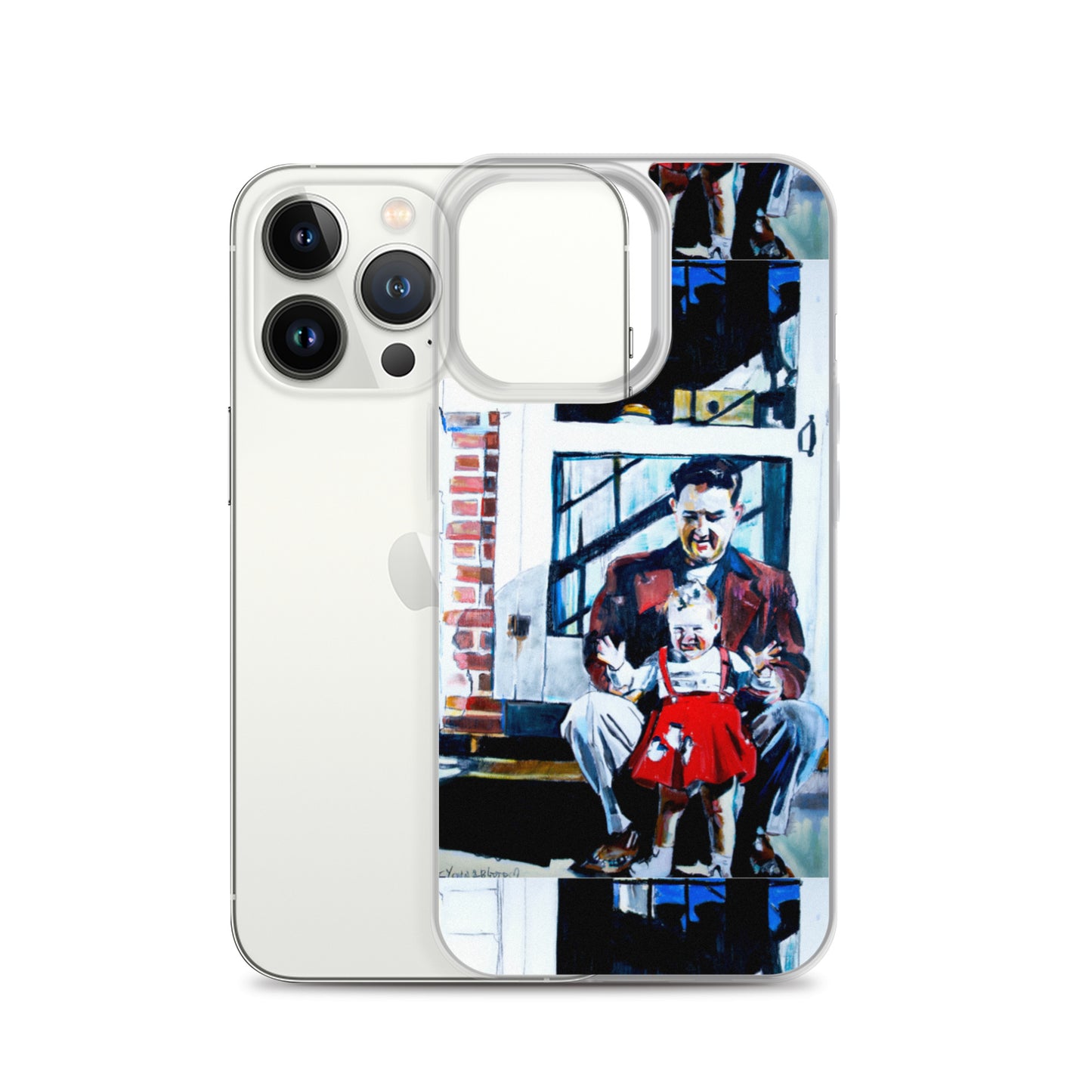 Vintage Father with baby in Red Dress iPhone Case