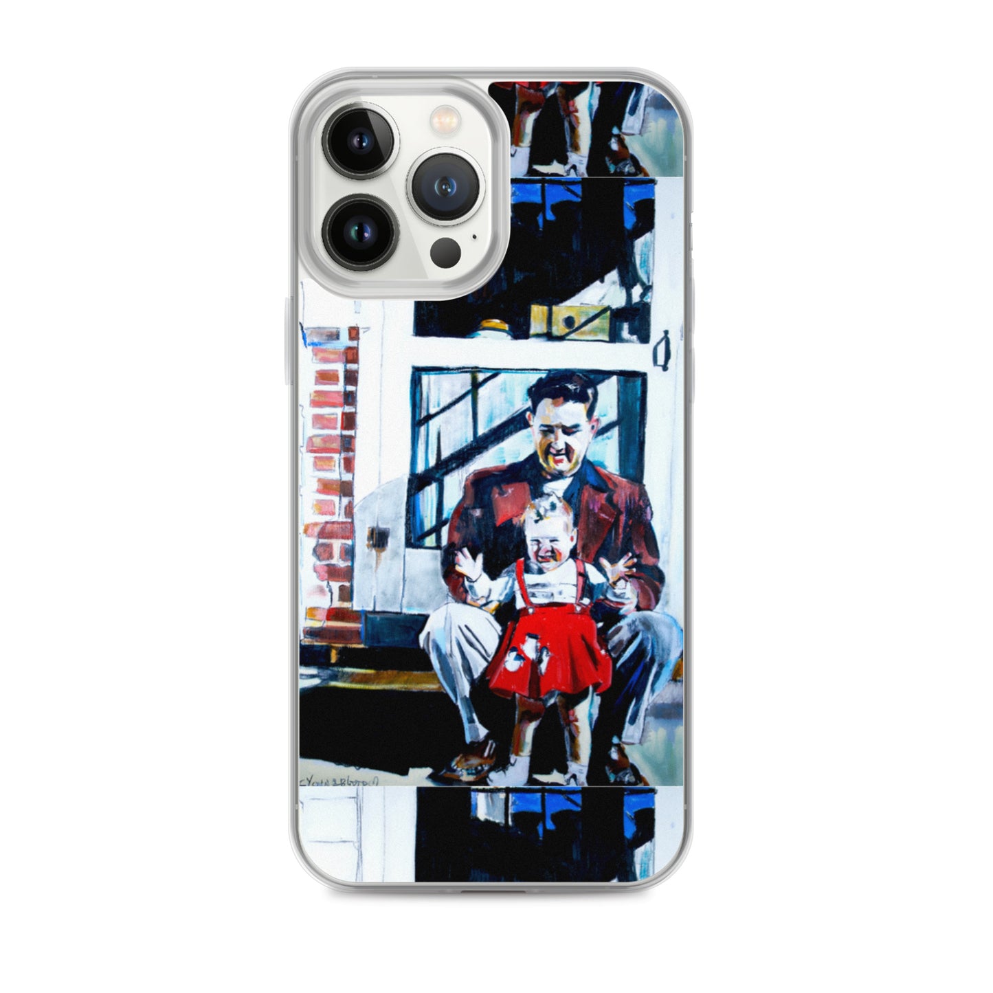 Vintage Father with baby in Red Dress iPhone Case
