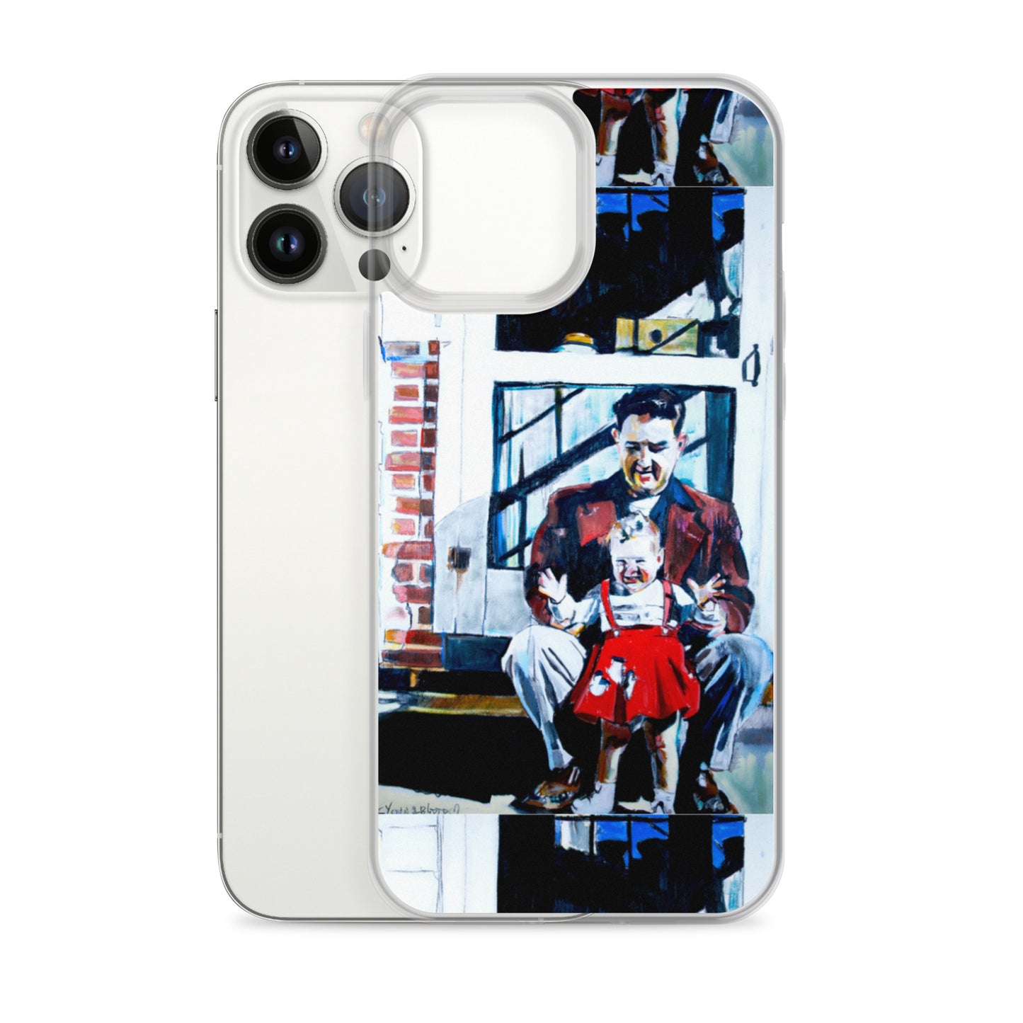 Vintage Father with baby in Red Dress iPhone Case