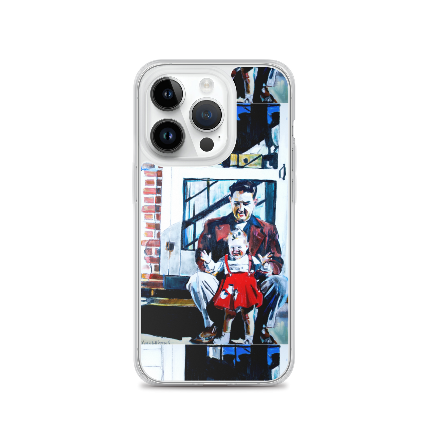 Vintage Father with baby in Red Dress iPhone Case