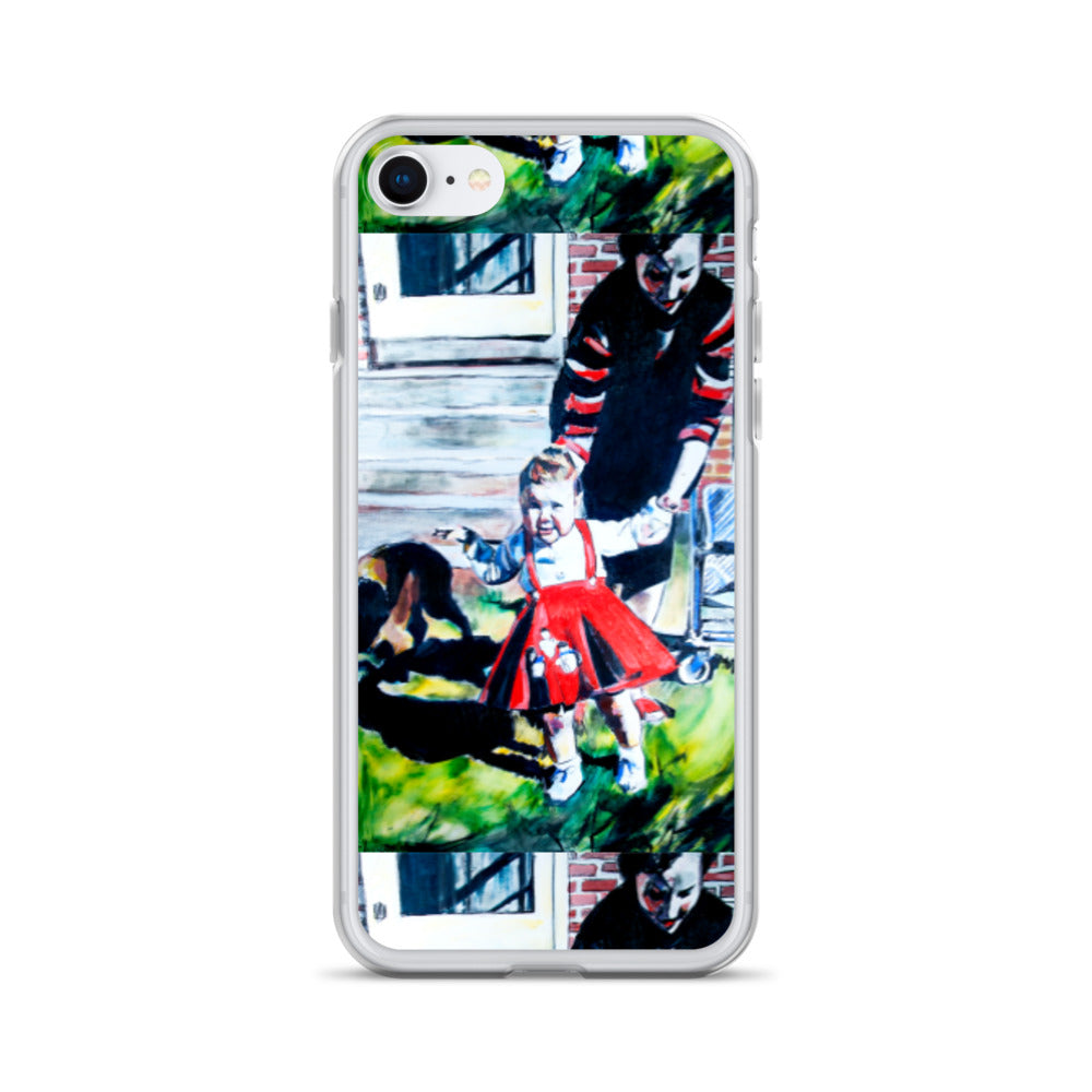 Mother with Daughter in Red Dress iPhone Case