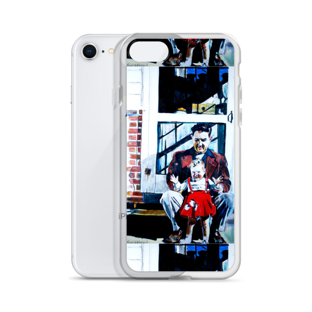 Vintage Father with baby in Red Dress iPhone Case