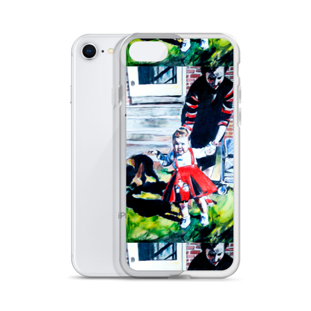 Mother with Daughter in Red Dress iPhone Case