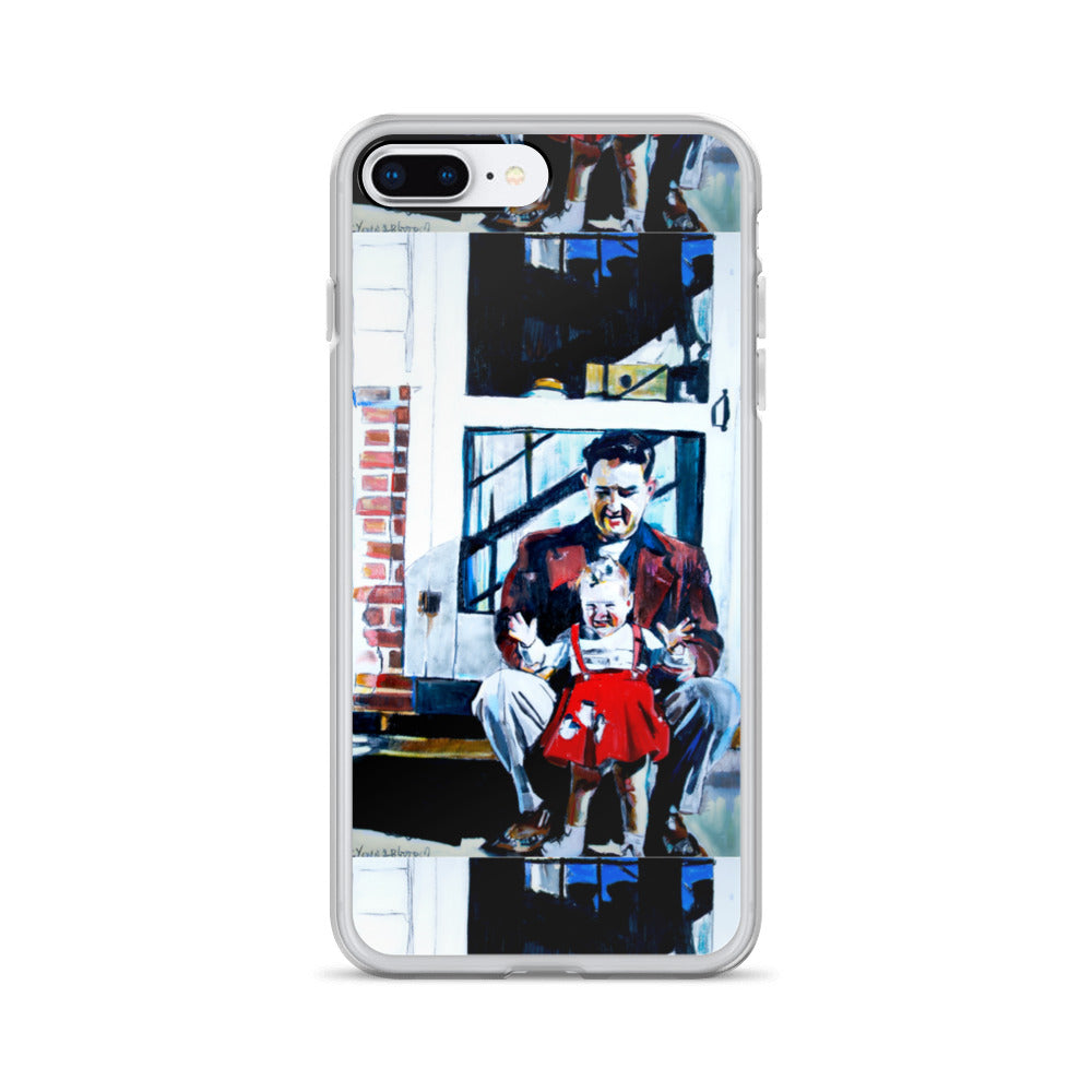 Vintage Father with baby in Red Dress iPhone Case