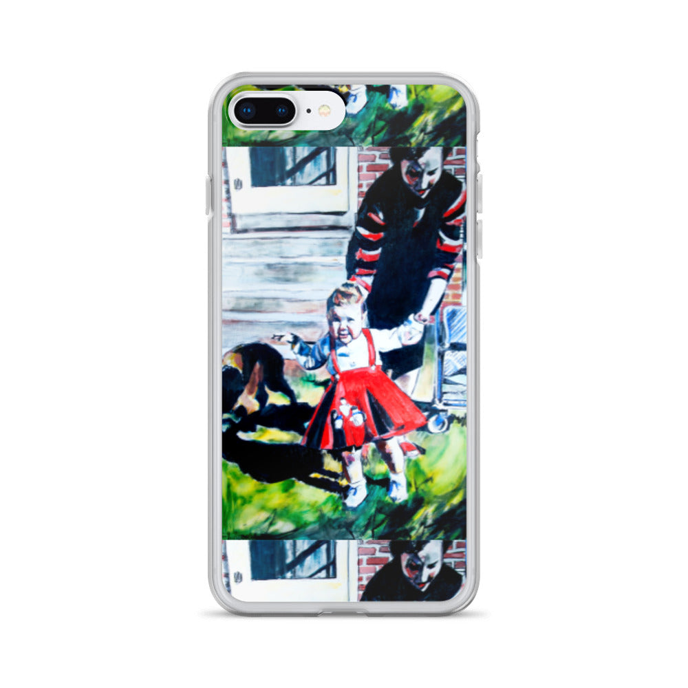 Mother with Daughter in Red Dress iPhone Case