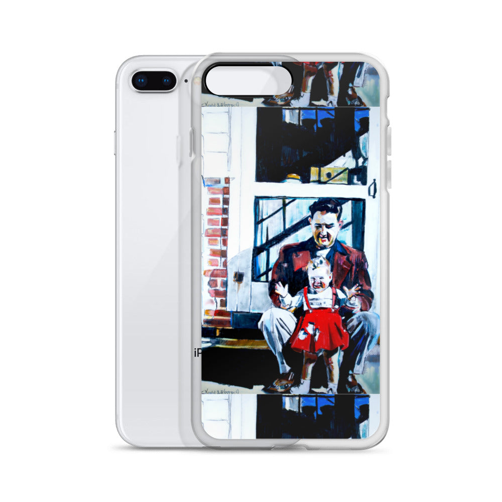 Vintage Father with baby in Red Dress iPhone Case