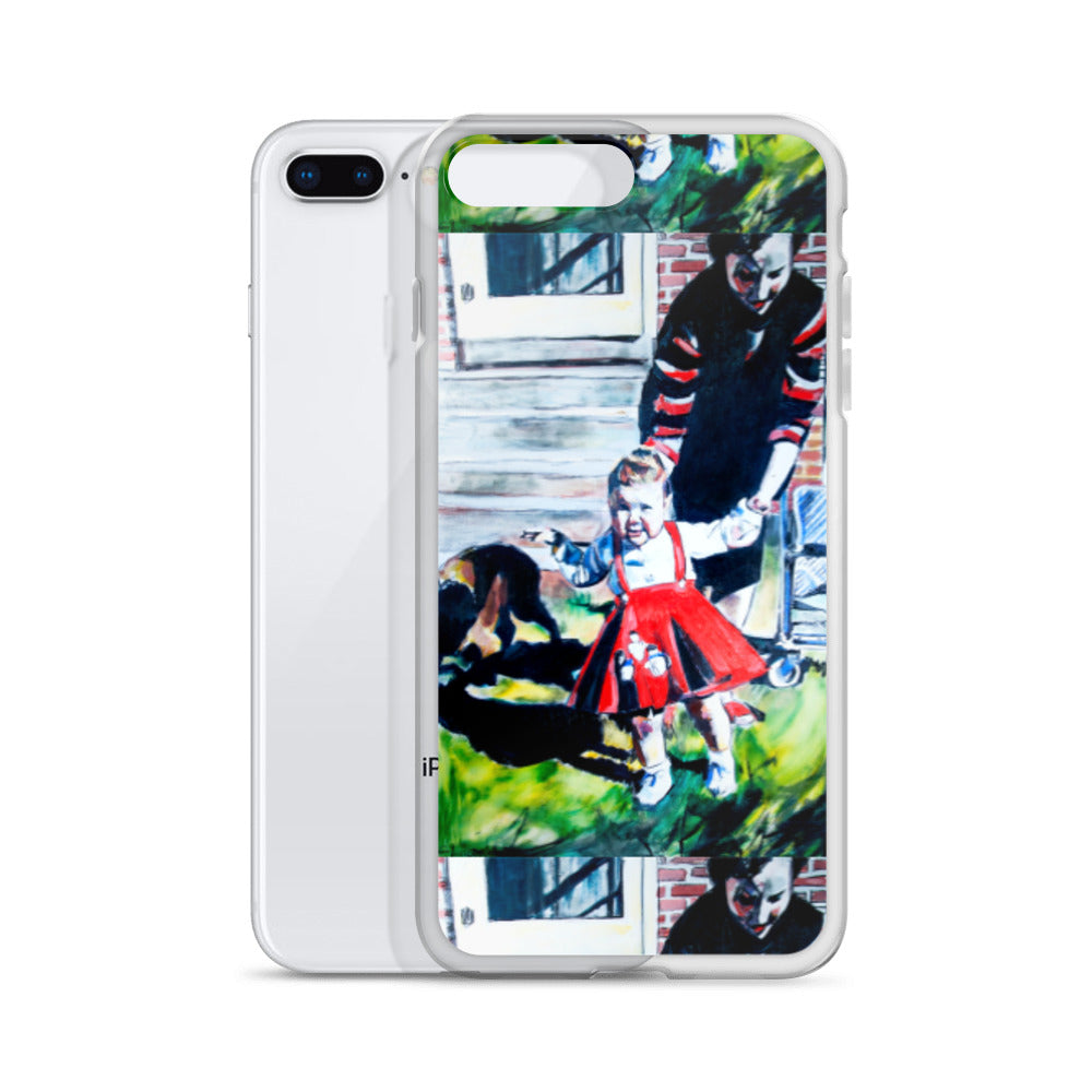 Mother with Daughter in Red Dress iPhone Case