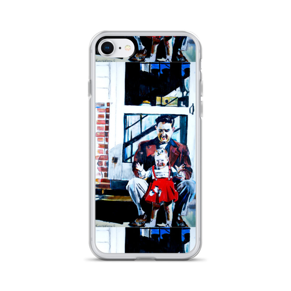 Vintage Father with baby in Red Dress iPhone Case