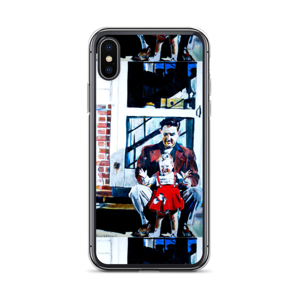 Vintage Father with baby in Red Dress iPhone Case